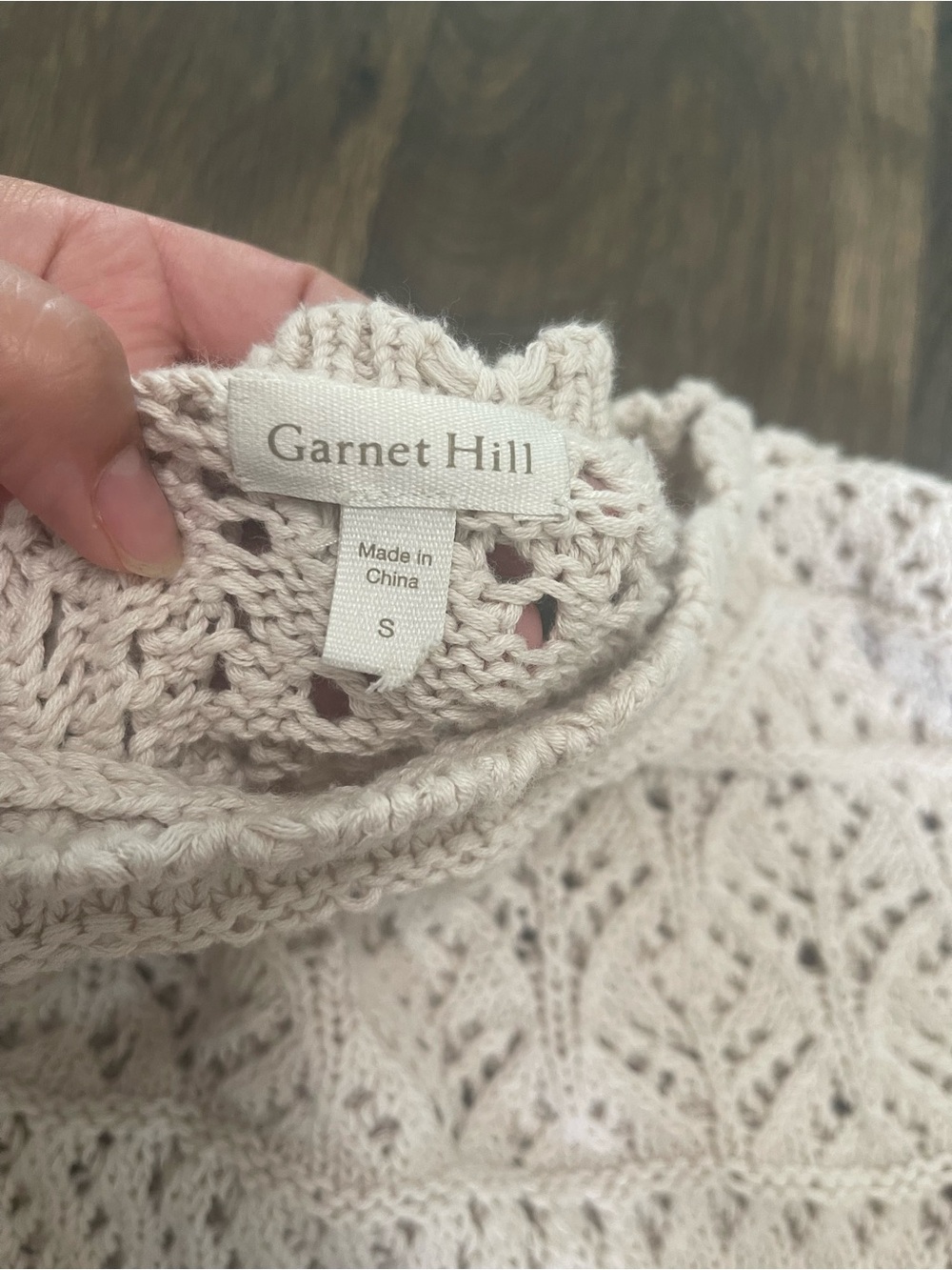 Garnet Hill 100% Organic Cotton Crochet Knit - Picture 3 of 16